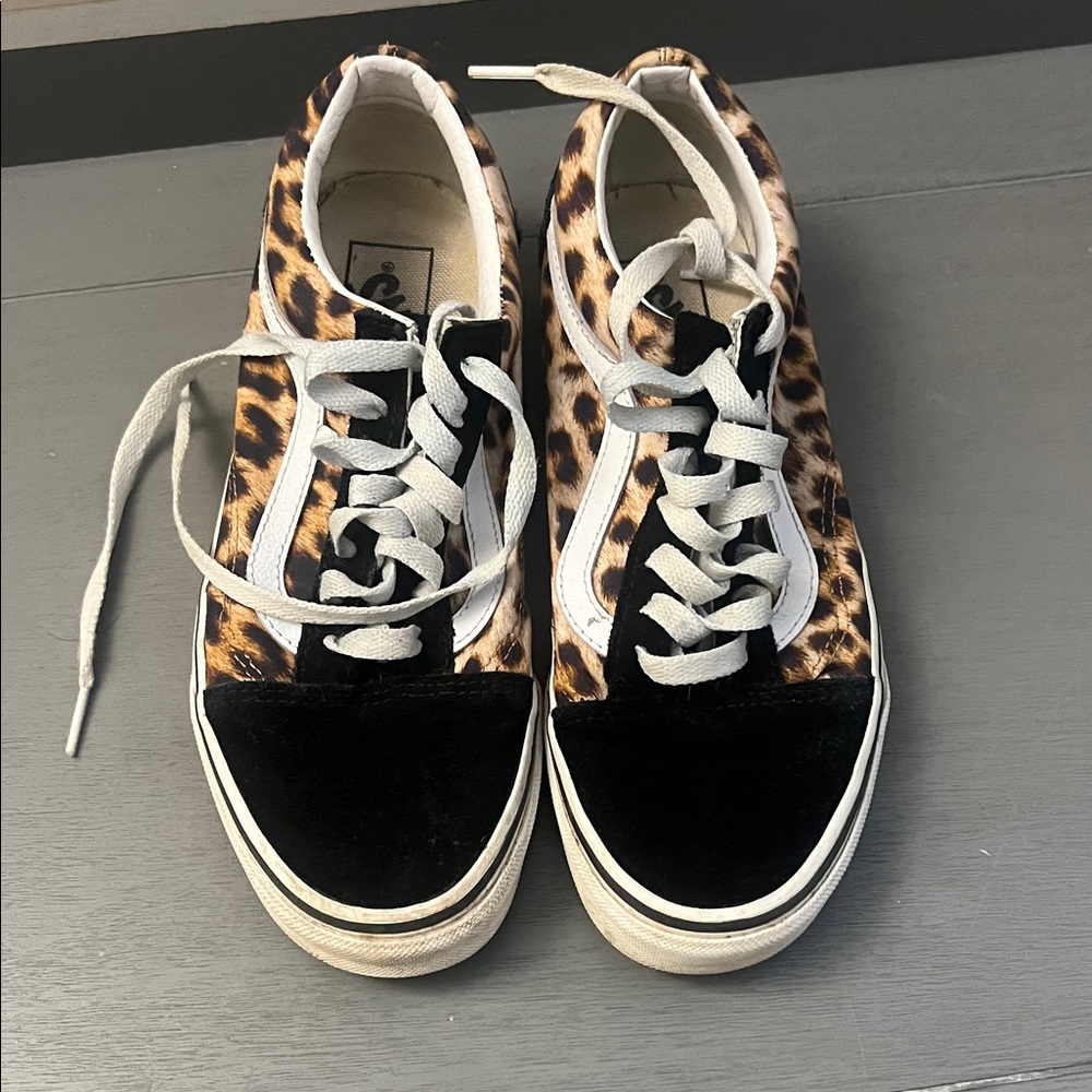 Vans Leopard and Black Women's Sneakers
